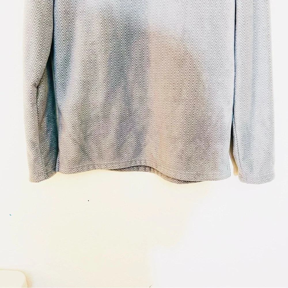 London Fog Pullover Long Sleeve Sherpa Lined Sweater Men Medium Gray